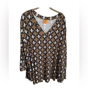 NWT Ruby Road Plus Size 4x Geometric Design Top